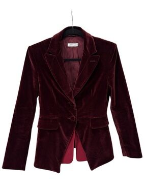 Altuzarra Burgundy Velvet Single-Breasted women’s Blazer Sz 38 us sz 6